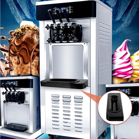 Pro Grade Large Capacity Ice Cream Machine Holder And Leak Tray for shop use, shown fitted beneath commercial ice cream maker.
