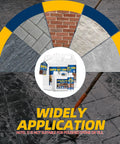 Heavy Duty Wet Look Natural Stone Sealer 32 Ounce shown over various outdoor flooring surfaces for effective sealing.