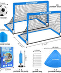Two Pop Up Kids Soccer Goals For Backyard Practice Set 6x4 Ft And 4x3 Ft With Soccer Ball Pump 10 Cones And Ground Stakes Portable Training Gear