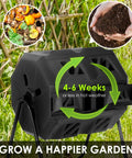 43 Gallon Outdoor Tumbling Compost Bin With Dual Chamber Sliding Doors For Garden And Patio, 360 Degree Rotary Tumbler