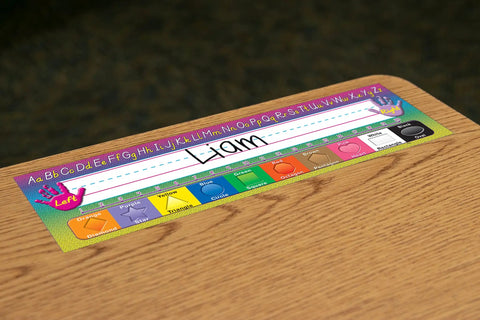 Modern Printing Flat Name Plates For Classrooms Pack Of 36 3 By 11 Inch Durable Laminate Ready Labels On Desk