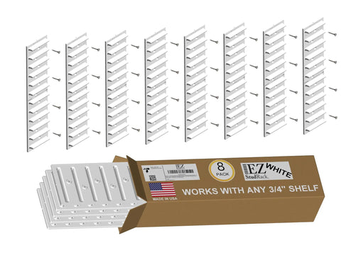 Made In USA Eight Pack Adjustable Shelf Brackets For One Row Storage Built For DIY Shelves You Supply The Wood For A Custom Fit Shelving System