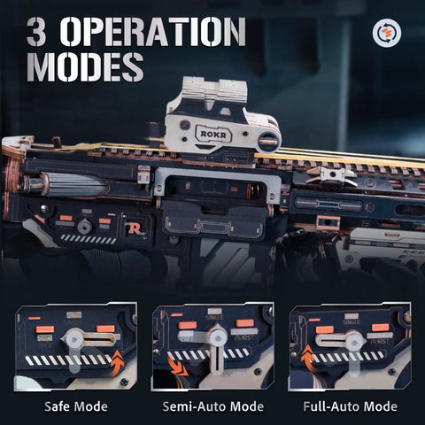 3D Puzzle For Adults M416 Replica Wooden Mechanical Puzzle Model For Home Decor Desk Ornament Gift For Teens 14 Plus And Adults With Precise Fit Pieces That Click Into Place And A Dope Desk Showpiece For Collectors, wooden rifle model with 3 operation modes