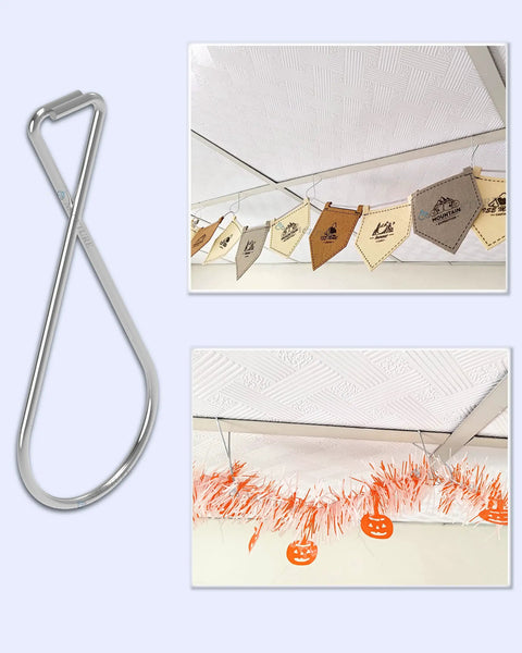 Drop Ceiling Hooks And Clips Set For Hanging Decorations White Pro Grade Heavy Duty Ceiling Hooks 10 Pack And 20 Ceiling Clips Easy Install Ideal For Classrooms Offices Homes Weddings Parties And Suspended Ceiling Decor