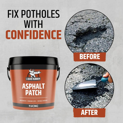Ready To Use Asphalt Patch For Pothole Repair On Driveways, Parking Lots, Pathways And Roads With No Mixing Required, 11Lb Pail