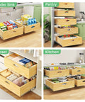 Solid Pull Out Cabinet Organizer Featuring Soft Close Slide Drawers And Real Wood Build For Kitchen Pantry Storage in various setups