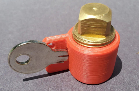 Red Dockside Boat Drain Plug Keychain And Reminder For Garboard Half Inch Drain Plug Half Inch NPT Fitting Easy Snap Install Locks Key