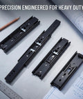 Telescopic Drawer Slides With Ball Bearing Full Extension Side Mount 4 Pack Cold Rolled Steel on engineering table