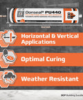 PU440 Polyurethane Concrete Sealant 1 Pack Non Sag Caulk For Joints Walls Sidewalks Foundations Moisture Cure Elastic