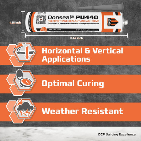 PU440 Polyurethane Concrete Sealant 1 Pack Non Sag Caulk For Joints Walls Sidewalks Foundations Moisture Cure Elastic