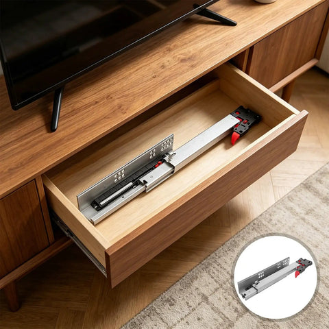 10 Inch Concealed Drawer Rails Soft Close Slides For Wood Drawers, Heavy Duty Cold Rolled Steel installed in cabinet