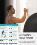 Man using GLX Adjustable Weight Bench With Leg Extension And Curl Machine guide poster for total body home gym workouts.