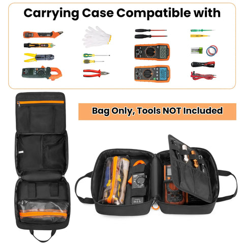 Carrying Case For Klein Tools 80101 ET310 AC Circuit Breaker Finder And Electrical Test Tools with clear PVC pocket shown