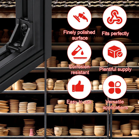 40 Piece Black Anodized 2020 Aluminum Extrusion Bracket Kit For 20 Series T Slot Corner Fasteners With Carbon Steel T Nuts And Stainless Hex Socket Screws For A Hella Sturdy Garage Build showing polished surface and versatile applications.