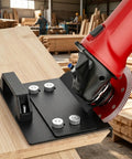 3 Pack 45 Degree Tile Chamfering Tool Kit With Angle Grinder Stand For Ceramic Tile Beveling And Chamfer Cutting Compatible With 100 Type Angle Grinders For Stone Cutting Black on wood board