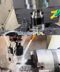 R8 Shank Boring Head Set With Carbide Boring Bars in use on milling machine, 3 inch head, precise 0.0005 inch graduations.