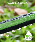 Close-up of Flat Soaker Hose 15 Foot for Garden With Anodized Aluminum Ends Drip Hose Flexible Lightweight Soaking System Save 80 Percent Water