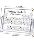 Cool Clear Acrylic Periodic Table With Real Elements Inside Size 6.7 By 4.7 Inches Ultimate Educational STEM Gift For Kids Students And Science Teachers The Perfect Valentines Day Gift For Science Lovers Classroom Decor freestanding on base.