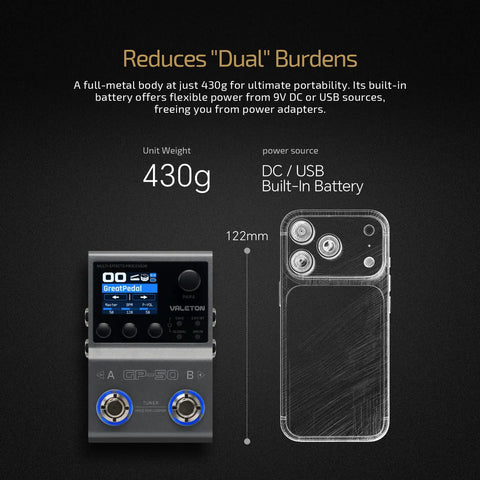 All-In-One Guitar Multi-Effects Processor With NAM And IR Loader, 100 HD Effects, 9 Simultaneous Modules, Bluetooth App Control, 122mm size