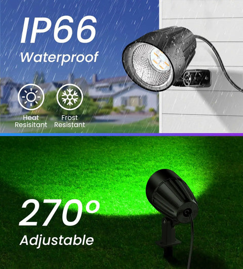 15W RGBW Low Voltage Outdoor Landscape Lights with 12V and 24V DC and AC, IP66 waterproof aluminum housing in 270° adjustable setup