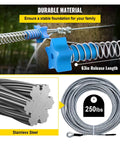 Close-up of 60 To 80 Foot Backyard Zip Line Kit With Swing Seat And Steel Trolley, Spring Brake System, All Weather Hardware