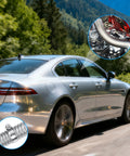 Car with 39.3 Inch Stainless Steel Exhaust Hose 1 Inch Flexible Pipe Kit installed, highlighting clamps and hose under hood