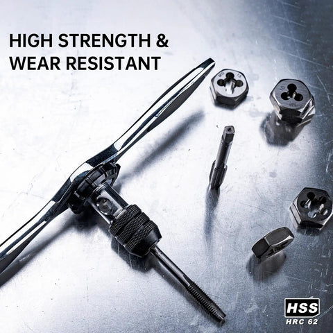 High strength tools from Professional 39 Piece Metric Tap And Die Set With Double Layer Storage Case For Internal And External Threads Including M3 To M12 And One Eighth Npt Pipe Tap Coverage A Complete Threading Tool Kit For Mechanics