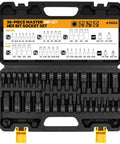 Open reinforced case of Impact Hex Socket Set 36-Piece With Adapters, Pro Grade Heavy-Duty CR-V Steel Sockets For SAE And Metric