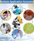 Kid Friendly Microscope Kit For Kids And Adults 100X To 2000X Compound Microscope in various lab and biology scenarios