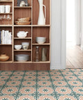 Kitchen with Pink Daphne Floral Peel And Stick Vinyl Floor Tiles 12x12 Inches Set Of 10 Easy No Mess Install Water Resistant and Washable DIY Sq Ft Per Carton Retro Vintage Floral Design For Quick DIY Floors