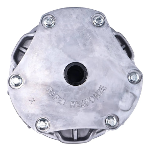 Diesel Drive Clutch For Club Car XRT 1500 And XRT 1550 Part 103828101 Replacement, Heavy Duty Beefed Up Performance Upgrade, Fits Club Car Utility Golf Carts, Includes One Clutch, 6 Month Warranty, silver metal clutch top view