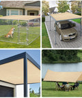 Beige 5x7 Sun Shade Sail With Straight Edge For Chill Patio Vibe, UV Blocking And Water Permeable Canopy for varied outdoor use