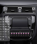 8 Gang 12V 24V DC Toggle Switch Panel With Prewired 5 Pin On Off Waterproof IP65 Marine Auto Boat Truck Jeep RV shown in a vehicle dashboard.