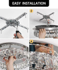 Step-by-step easy installation of Crystal Chandelier LED Ceiling Light 16 Inch Flush Mount for cozy spaces.