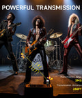 Rock band using RGB Lighting Wireless Guitar System With 230 Ft Range For Guitars And Basses on stage, showing powerful transmission.
