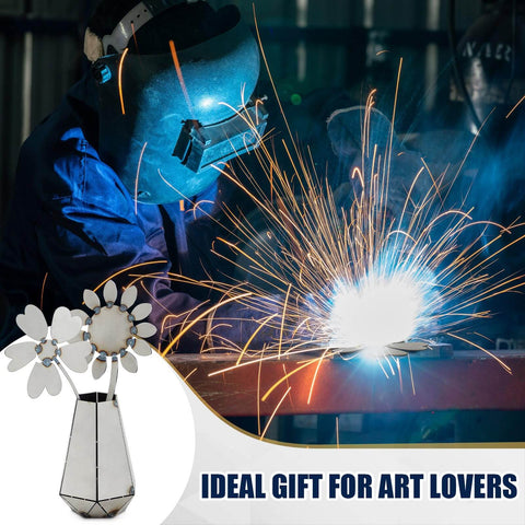 Welding demonstration with Valentine's Day Welding Kit For Beginners DIY Vase And Two Flower Project With 304 Stainless Steel Plate.
