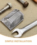 Heavy Duty Stainless Steel Corner Brackets Three Sided Corner Braces with bolts and wrench on textured surface