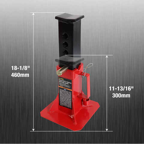 Heavy Duty 12 Ton Automotive Jack Stands Adjustable Height For Cars And Trucks 26,400 Lb Capacity Red 1 Pair Built Tough