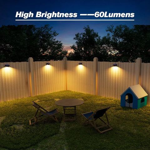 Solar LED Deck Lights 4 Pack Outdoor Waterproof Color Changing With 10 Colors and 5 Modes RGB illuminating backyard fence