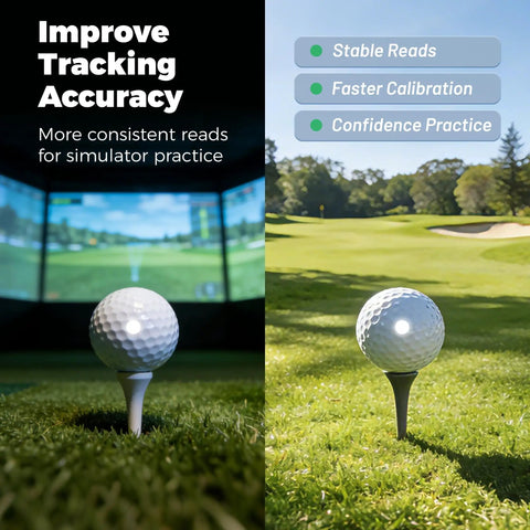 Reflective Golf Ball Tracking Dots For Launch Monitors And Golf Simulators 200 Pack Indoor Outdoor Ball Sticker Set on tee