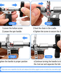 Step-by-step guide using Bike Chain Repair Tool Set With Chain Breaker Splitter For Easy Quick Fix On The Go Premium Hardened Steel Chain Tool For Cyclists Durable Ejector Pin Ergonomic Handle Fast Link Removal