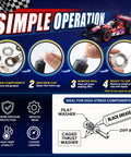 Diagram showing steps to use RC Grease High Pressure for Thrust Races and Ball Differentials, with benefits and components.