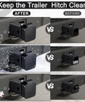 2 Inch Rubber Trailer Hitch Cover With American Flag Design Universal Black Hitch Receiver Plug Cap For Most Vehicles shown after installation preventing debris, dust, snow, and pests.