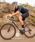 Cyclist riding gravel bike with ShockStop Pro Endurance Suspension Seatpost 27.2mm by 350mm with 35mm travel on a trail