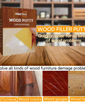 Walnut Wood Filler Putty 9.87 Oz Stainable And Paintable Repair Kit for cracks, chips, and nail holes in furniture and cabinets