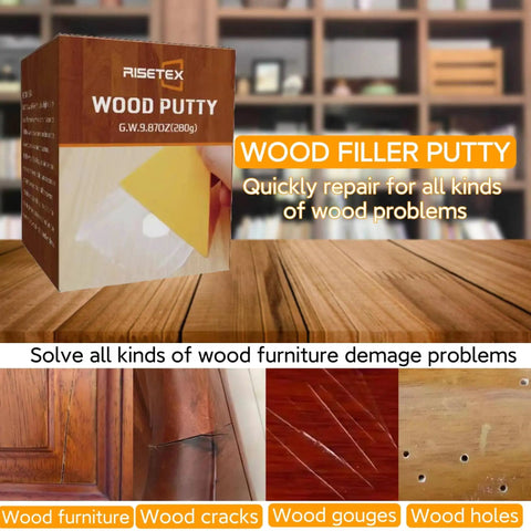 Walnut Wood Filler Putty 9.87 Oz Stainable And Paintable Repair Kit for cracks, chips, and nail holes in furniture and cabinets
