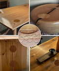 Pro Grade 13 In 1 Router Template Kit For Woodworking With 10 By 7.9 Inch Circle And Bowtie Inlay Jigs All In One Circle Inlay Template Set One Quarter Inch Thick Router Jig With 13 Size Circle Templates For Precise Cuts And Decorative Inlays used on tables and woodblocks.