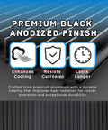 Two Pack Honeycomb Laser Bed Panels in Black Anodized Aluminum for Laser Engravers and Cutters, close-up of black anodized finish