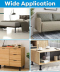 Heavy Duty Metal Adjustable Furniture Legs Set Of 4, 4.7 To 7 Inch used in bed, couch, dresser, table; black finish, wide base.