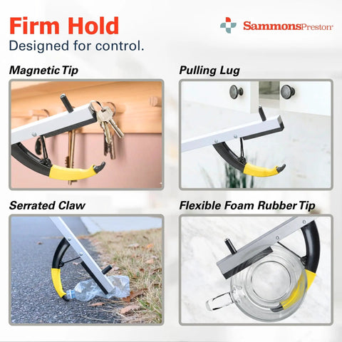 26 Inch Reacher Grabber Tool With Lightweight Aluminum Build Trash Picker And Garden Nabber Reaching Claw Portable Dressing Aid Handy Pickup Tool For Reaching High Shelves And Dropped Items